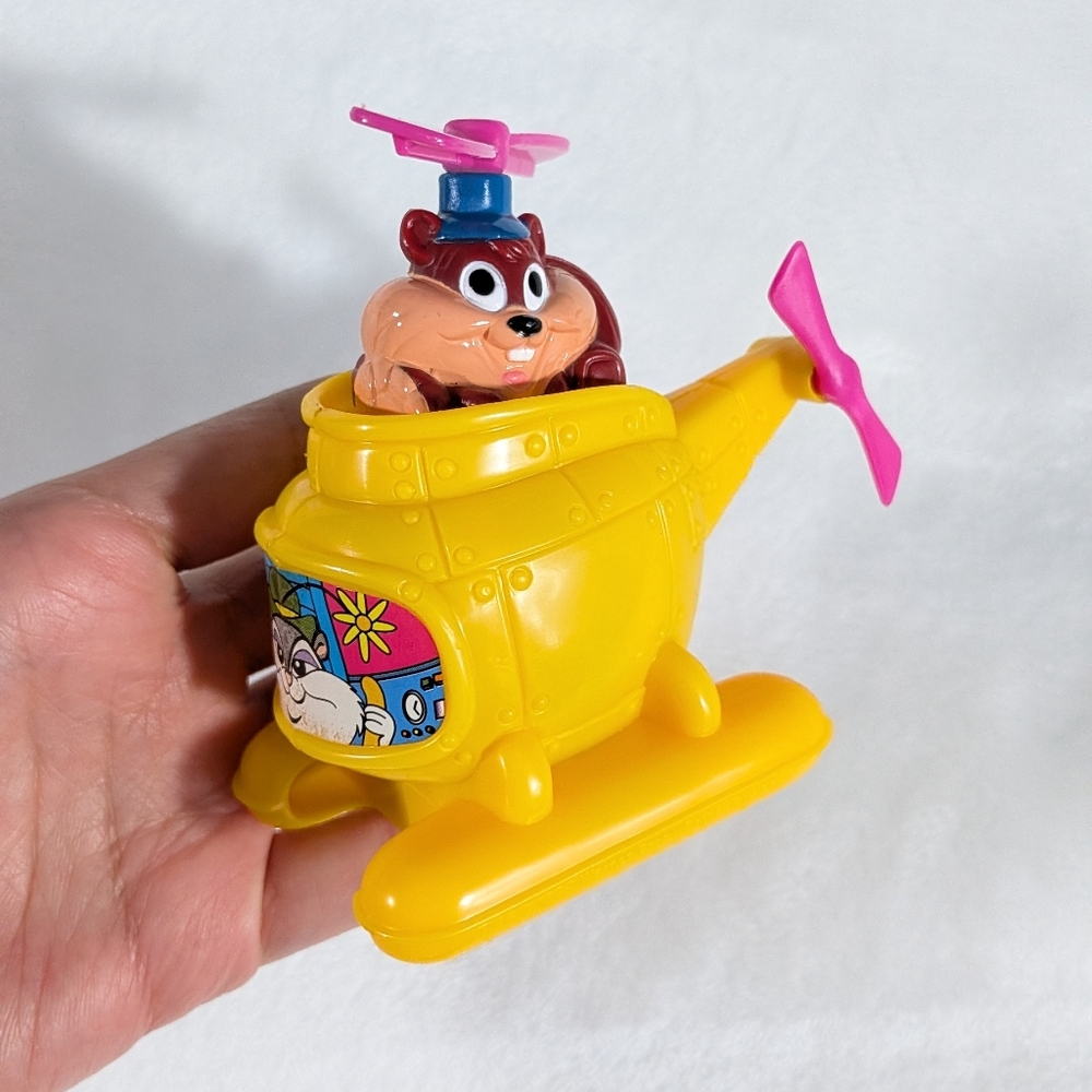 ❤️ Animaniacs Slappy & Skippy Squirrel Yellow Helicopter Toy